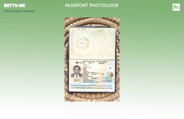 Шаблон за изглед на слика за пасош на Азербејџан во модерен стил